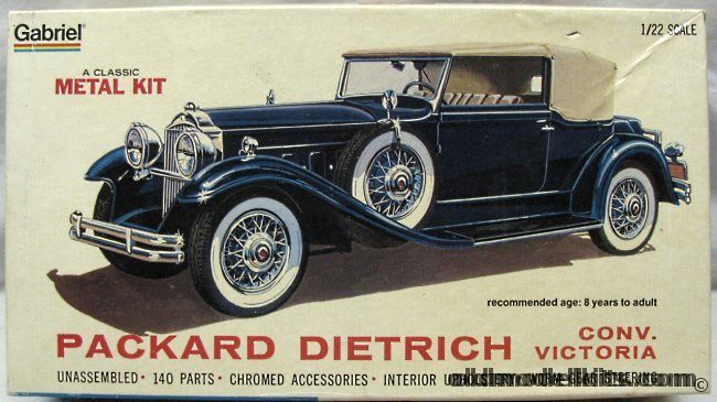 Gabriel 1/22 1930 Packard Dietrich Convertible Victoria - (ex Hubley), 4863 plastic model kit